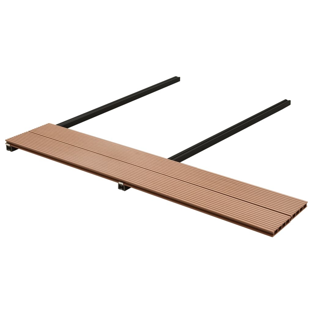 WPC Decking Boards with Accessories 35 m² 4 m Brown